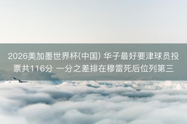 2026美加墨世界杯(中国) 华子最好要津球员投票共116分 一分之差排在穆雷死后位列第三