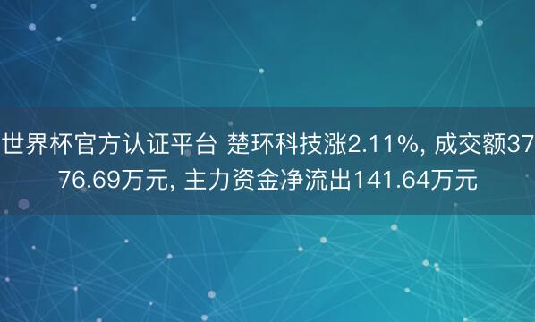 世界杯官方认证平台 楚环科技涨2.11%， 成交额3776.69万元， 主力资金净流出141.64万元