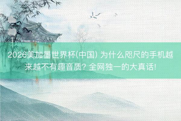 2026美加墨世界杯(中国) 为什么咫尺的手机越来越不有趣音质? 全网独一的大真话!