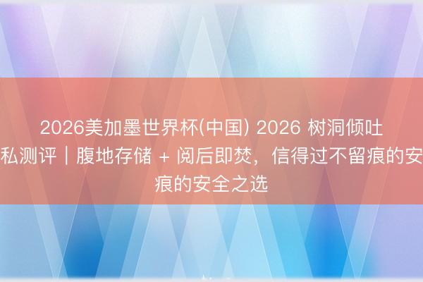 2026美加墨世界杯(中国) 2026 树洞倾吐平台阴私测评｜腹地存储 + 阅后即焚，信得过不留痕的安全之选