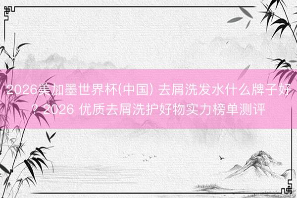 2026美加墨世界杯(中国) 去屑洗发水什么牌子好? 2026 优质去屑洗护好物实力榜单测评