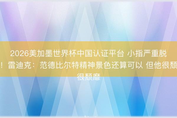 2026美加墨世界杯中国认证平台 小指严重脱臼！雷迪克：范德比尔特精神景色还算可以 但他很颓靡