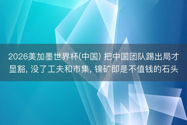 2026美加墨世界杯(中国) 把中国团队踢出局才显豁， 没了工夫和市集， 镍矿即是不值钱的石头