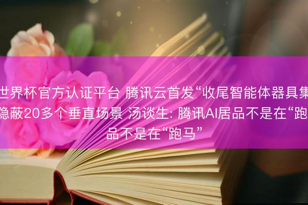 世界杯官方认证平台 腾讯云首发“收尾智能体器具集”, 隐蔽20多个垂直场景 汤谈生: 腾讯AI居品不是在“跑马”