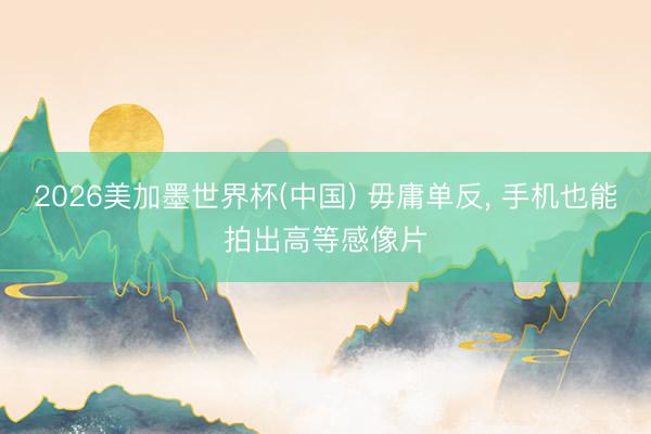 2026美加墨世界杯(中国) 毋庸单反， 手机也能拍出高等感像片