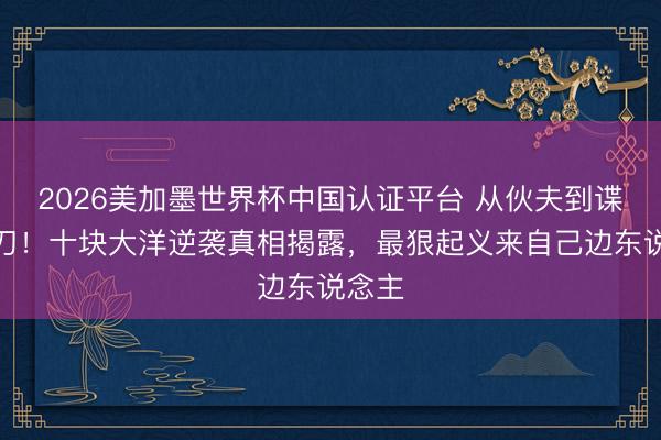 2026美加墨世界杯中国认证平台 从伙夫到谍报尖刀！十块大洋逆袭真相揭露，最狠起义来自己边东说念主