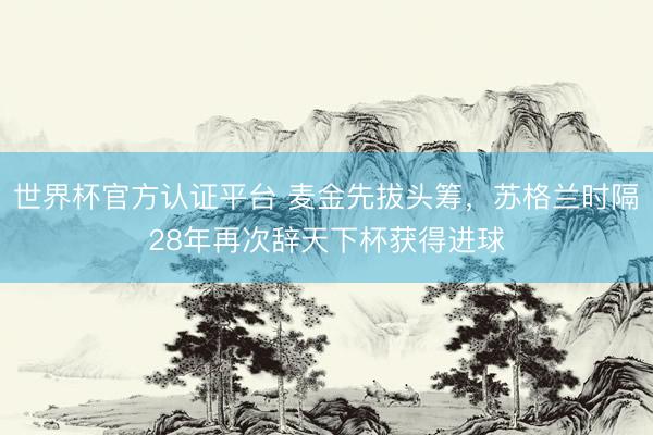 世界杯官方认证平台 麦金先拔头筹，苏格兰时隔28年再次辞天下杯获得进球