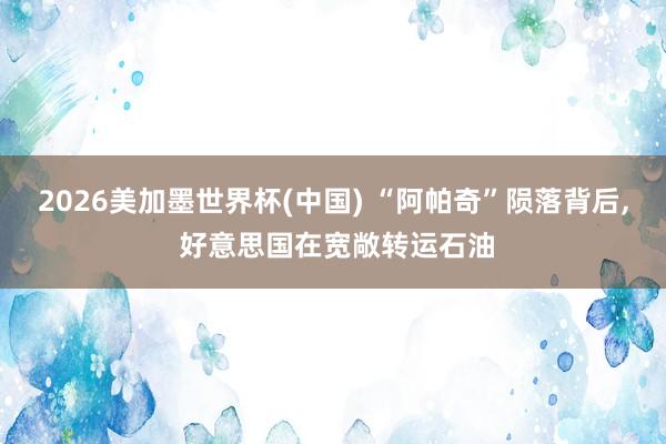 2026美加墨世界杯(中国) “阿帕奇”陨落背后， 好意思国在宽敞转运石油