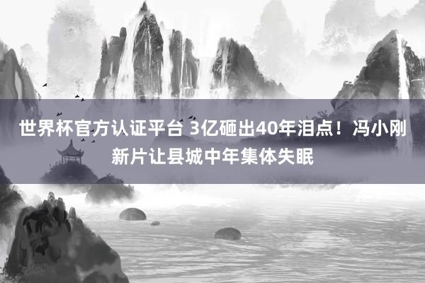 世界杯官方认证平台 3亿砸出40年泪点！冯小刚新片让县城中年集体失眠